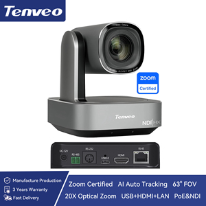 กล้องวิดีโอคอนเฟอเรนซ์ Zoom Certified Tenveo VL20N <span class=keywords><strong>NDI</strong></span> ซูม 20 เท่า ความละเอียด 1080P 60fps รองรับ USB HDMI LAN AI ติดตามอัตโนมัติ สำหรับ Zoom Skype <span class=keywords><strong>OBS</strong></span> - Product Image 1
