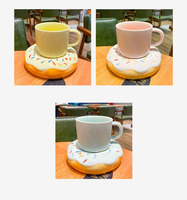 Ensemble de tasses et sous-tasses à café en céramique, pour la maison, créatif avec des macarons, du thé au lait ou au café