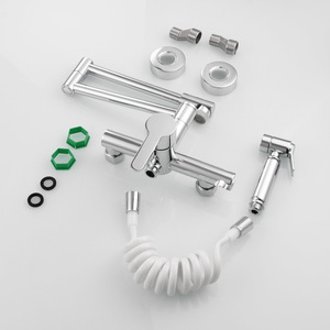 Robinet de <span class=keywords><strong>cuisine</strong></span> mural chaud/froid <span class=keywords><strong>avec</strong></span> <span class=keywords><strong>douchette</strong></span> pliable et extensible pour le lavage de la vaisselle - Product Image 5