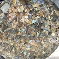 Sous-verre rond en Labradorite naturelle Spécimen minéral en cristal Autre produit d'artisanat en cristal