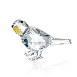 CH水晶高品质k9透明水晶鸟雕像雕像手工雕刻水晶动物家居装饰