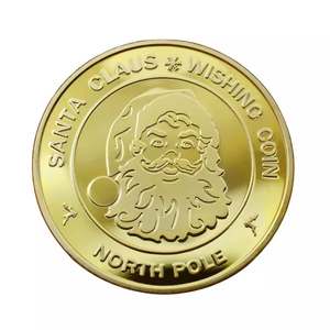 <span class=keywords><strong>Babbo</strong></span> <span class=keywords><strong>natale</strong></span> Wishing Coin da collezione placcato oro Souvenir Coin North Pole Collection Gift Merry Christmas moneta commemorativa - Product Image 1