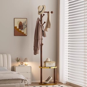 Porte-vêtements en bois massif, sur pied, adapté aux chambres, aux salons et aux autres espaces de la maison. - Product Image 1