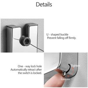 <span class=keywords><strong>Tendedero</strong></span> retráctil automático <span class=keywords><strong>Tendedero</strong></span> de acero inoxidable Cuerda retráctil Perforación libre para colgar en húmedo - Product Image 4