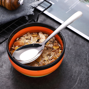 Cuchara de acero inoxidable 304, cuchara de alimentación para niños, cuchara de fondo plano, cuchara de postre, cuchara coreana, cuchara de mango largo, suministros para hoteles - Product Image 2