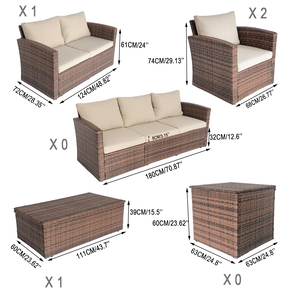 Vente directe d'usine et vente en gros d'ensemble de 4 meubles de patio de luxe meubles de jardin canapé en <span class=keywords><strong>rotin</strong></span> d'extérieur - Product Image 5