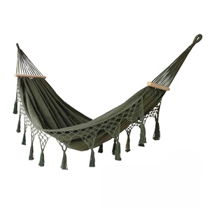Hamaca Doble para Exteriores, Resistente, con Protección Antivuelco, Hamaca Gruesa con Borlas para Acampar y Hacer Senderismo - Product Image 1