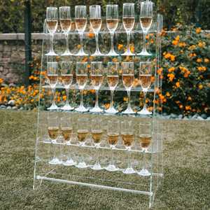 Custom Acrylic Wedding Supplies <b>Display</b> <b>Racks</b> clear Acrylic prosecco champagne Wall Glasses Holder - Product Image 5