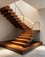 Escalier droit fixé par boulons anti-chute Prima Metal en acier galvanisé et acier inoxydable pour les atriums de centres commerciaux et les passages publics