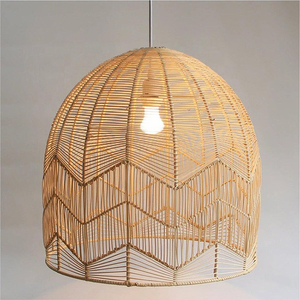 Lustre en <span class=keywords><strong>bambou</strong></span>, éclairage en <span class=keywords><strong>bambou</strong></span> naturel, abat-jour artisanal, lampes de lecture LED, luminaire de plafond en rotin fait main - Product Image 3
