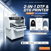 Printer Garmen Mini Desktop Dual Proses Satu Workstation, Tidak Perlu Dua Unit Terpisah Untuk Produksi DTG Dan DTF