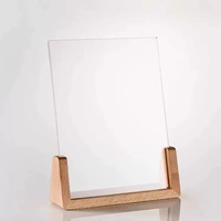 Cadres photo en acrylique en bois Cadre photo en forme de U Support photo Cadres photo transparents sans cadre avec socle en bois