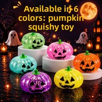 Jouet anti-stress en caoutchouc souple à rebond lent, tête de citrouille scintillante, pour Halloween, gadget de décompression pour le bureau