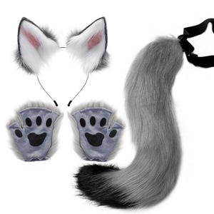 Ensemble de costumes d'Halloween pour enfants populaires comprenant des griffes d'<span class=keywords><strong>animaux</strong></span> simulées oreilles de renard en peluche bandeaux oreilles d'<span class=keywords><strong>animaux</strong></span> fêtes de queues - Product Image 5