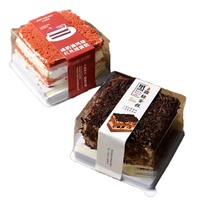 Boîtes d'emballage en plastique carrées blanches avec couvercle transparent pour gâteaux et desserts, vente en gros d'usine
