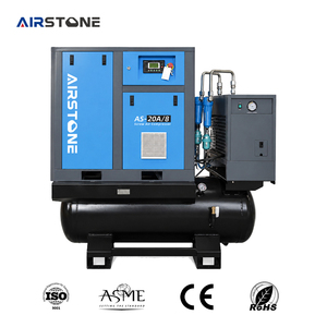 Airstone 15KW 20HP ชุดอัดอากาศแบบสกรู 8bar 10bar 220V 380V พร้อมเครื่องทำลมแห้งแบบใช้อากาศและแบบทำความเย็น พร้อมส่งในสต็อก - Product Image 1