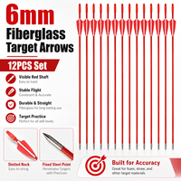 Flèches en fibre de verre de 28/30 pouces, 6 mm, pour arcs classiques et arcs à poulies, flèches d'entraînement, flèches de chasse à l'arc