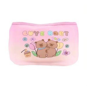 Borsa da toilette 23x14x7 cm con grazioso design a forma di orsetto, pochette per il trucco da donna - Product Image 2