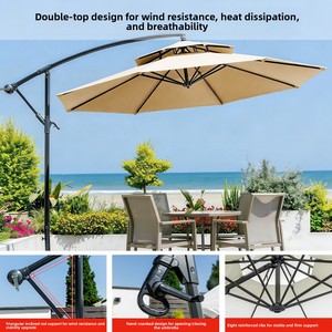 <span class=keywords><strong>Sombrilla</strong></span> de exterior para patio, balcón, villa, tipo banana, romana, con poste metálico, apertura manual, poliéster - Product Image 3
