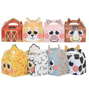 Caja <span class=keywords><strong>de</strong></span> embalaje con mango <span class=keywords><strong>de</strong></span> papel <span class=keywords><strong>de</strong></span> animales <span class=keywords><strong>de</strong></span> granja para niños, dulces, galletas, pasteles, decoración para fiesta <span class=keywords><strong>de</strong></span> cumpleaños en casa - Product Image 4