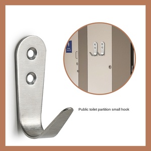 Crochet simple en acier inoxydable poli pour panneau <span class=keywords><strong>de</strong></span> séparation d'ingénierie d'hôtel vêtements <span class=keywords><strong>salle</strong></span> <span class=keywords><strong>de</strong></span> <span class=keywords><strong>bain</strong></span> cuisine manteau arrière Carton poli - Product Image 3