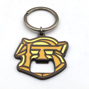 فتاحة زجاجات معدنية مخصصة رخيصة من الفولاذ المقاوم للصدأ كتذكار، مع ميدالية مفاتيح مطلية بالمينا الناعمة أو الصلبة للبيرة والنبيذ - Product Image 2