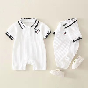 Conjunto de Verano Ligero de una Pieza para Bebés, Diseño Adorable para Niños Pequeños Chaqueta de Bebé de Manga Corta Transpirable de Algodón Puro para Recién Nacido - Product Image 5