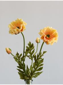 Tiges d'anémones artificielles blanches K39 en PU, aspect réaliste, fausses fleurs avec centre pour bouquets de mariage - Product Image 6