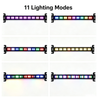 Barre lumineuse d'avertissement LED 54W à ventouse pour pare-brise avant et arrière, boîtier en aluminium, RVB multicolore changeant, clignotante, pour camion