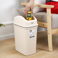 Vente en gros en usine Logo personnalisé Durable PP Stand 6L 10L 15L Tash Bin Flip Top Rolling Poubelle