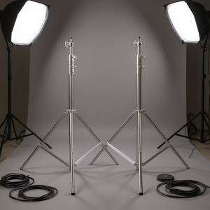 Support trépied robuste en acier inoxydable DB 2-Pack 110 pouces pour photographie de produits avec boîte à lumière - Product Image 2