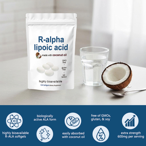 Factory Wholesale R Alpha Lipoic Acid Softgels 600mg with Coconut Oil Support Heart &amp; Liver Health Non-GMO, Gluten Free, No Soy - Product Image 4