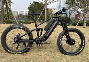 2023 Dual Motor Electric Bicycle Bafang 48v 52v 750w 1000w 1500w Motor Snow Ebike Full Suspension Electric Mountain Dirt Bike