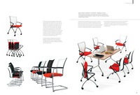 Chaise de bureau de haute qualité au design simple et populaire, chaise de conférence en maille avec accoudoirs fixes et roulettes