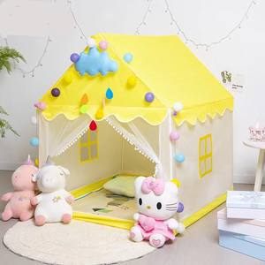 Grandi tende per bambini casa gioco bambino bambino <span class=keywords><strong>tenda</strong></span> pieghevole ragazze giallo principessa castello bambino - Product Image 2