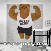 Ours en peluche amusant avec muscles abdominaux, cadeau d'anniversaire super mignon pour couple ou meilleur ami