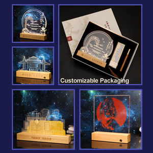 Tùy Chỉnh Quà Lưu Niệm 3D Illusion Bảng Đèn Acrylic Tấm Với Cơ Sở Bằng Gỗ Loại C USB Sạc <span class=keywords><strong>LED</strong></span> Hiển Thị Ánh Sáng Ban Đêm - Product Image 5