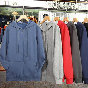 Sudadera con capucha bordada de invierno para hombre con estampado personalizado, chaqueta streetwear con cremallera completa y técnicas de lavado. - Product Image 3