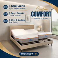 Lit électrique moderne simple ou double réglable en métal avec matelas pour usage domestique, hospitalier et en appartement – Tailles personnalisables