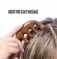 Peigne de massage des méridiens de la tête, outil de massage Gua Sha en bois pour la thérapie par acupuncture des cheveux