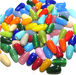 Murano Plain Oval Multicolor Loose Glass <b>Beads</b> (Crystal & Lampwork) for Jewelry Making Bulk Pack in Box - Product Image 6