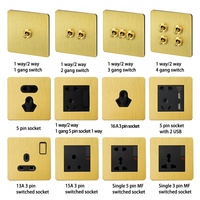 Swenuk — interrupteurs 1 gang 2 voies et muraux + prises pour maisons, cache pour lampe électrique, applique en laiton modulaire, avec port USB