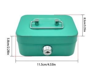 <span class=keywords><strong>Caisse</strong></span> à Monnaie en Métal Verrouillable avec Serrure à Clé pour Argent et Pièces, Coffret de Sécurité - Product Image 3