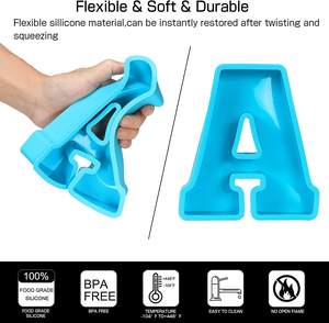 الراتنج قوالب سيليكون ، إلكتروني الراتنج العفن ، 26 الإنجليزية إلكتروني العفن الاحرف قالب قالب من السيليكون لراتنج - Product Image 4