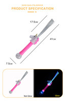 Baguette LED Licorne à Fibre Optique Prix Usine 16 Pouces, Bâton Lumineux Clignotant avec Boule Prisme pour Fête d'Anniversaire de Fille Princesse