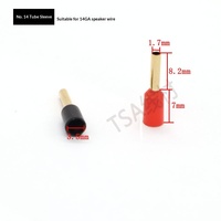 Accessoires de câblage pour l'amélioration de l'audio automobile, câbles d'alimentation pour voiture, fils de haut-parleurs, embouts en cuivre pur plaqués or, manchons en tube doré