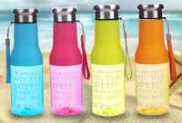 Bouteille d'eau de sport sans BPA, bon marché, avec logo personnalisé, en plastique, à boire directement, avec couvercle, pour la course à pied, pour enfants