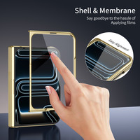 Coque pour Apple iPhone Duo 5G pour iPhone Fold DUO, protection mate en PC AG, protection de la charnière, protection d'écran givrée avec couverture en verre trempé