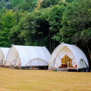 Tenda Safari untuk Akomodasi Luar Ruangan Tahan Air Kanvas Berkemah Aksesoris Tenda Hotel