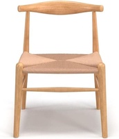 Chaise de salle à manger contemporaine en bois massif Design moderne et naturel pour meubles de maison avec matériau Papercord